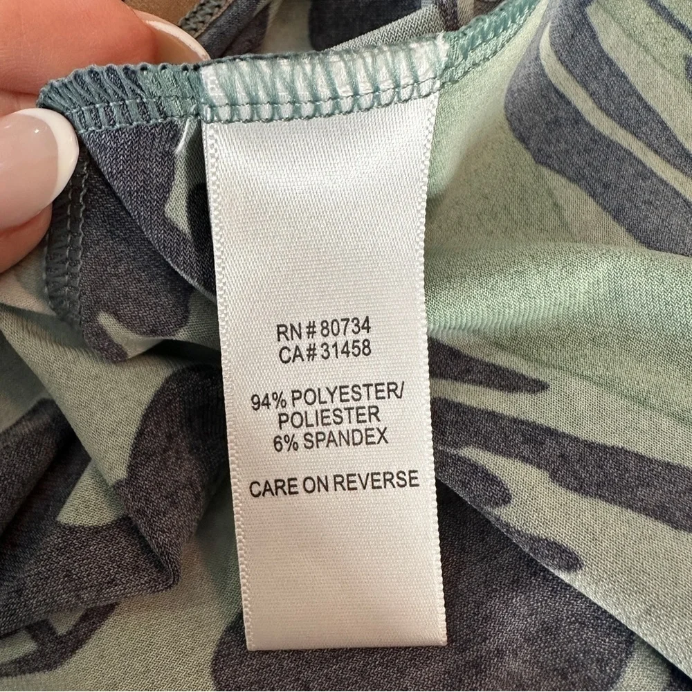 BCBGMAXAZRIA Halter Floral Fit & Flare Dress Sage Navy Resort Coastal Chic XS - Picture 15 of 16